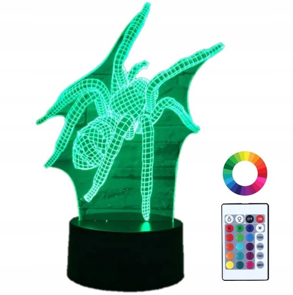 Lampka Nocna LED 3D Led Tarantula Pająk Grawer