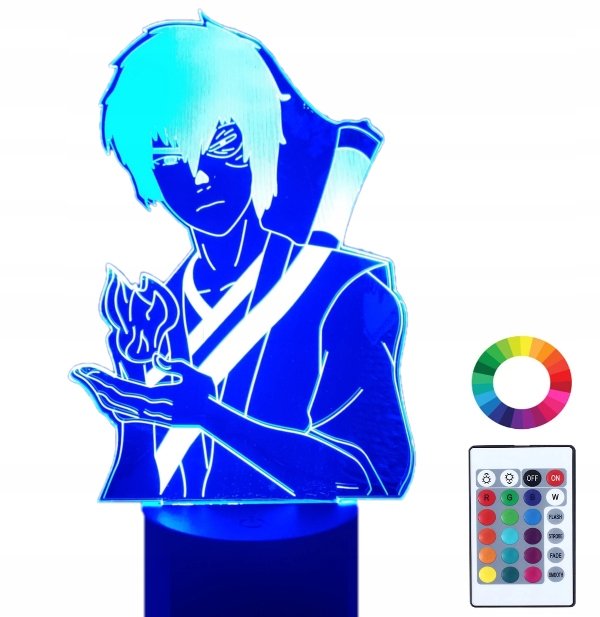 Lampka Nocna LED 3D Led Awatar Zuko Anime Grawer