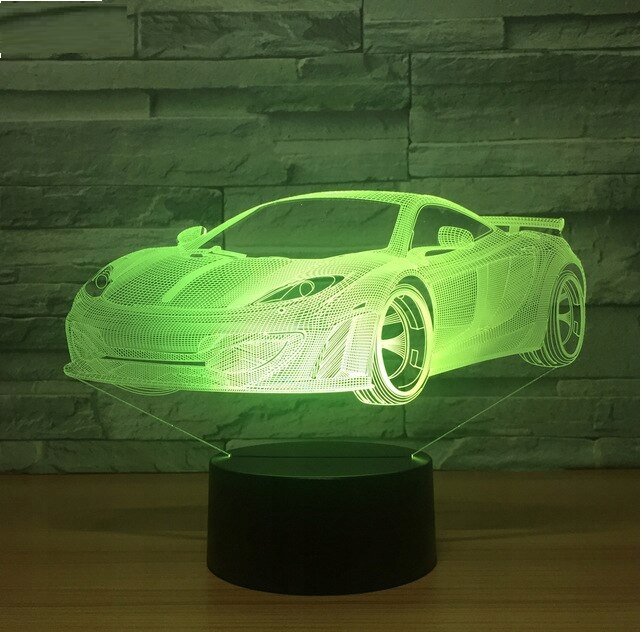 Lampka Nocna 3D Led Auto Ferrari Grawer Plexido
