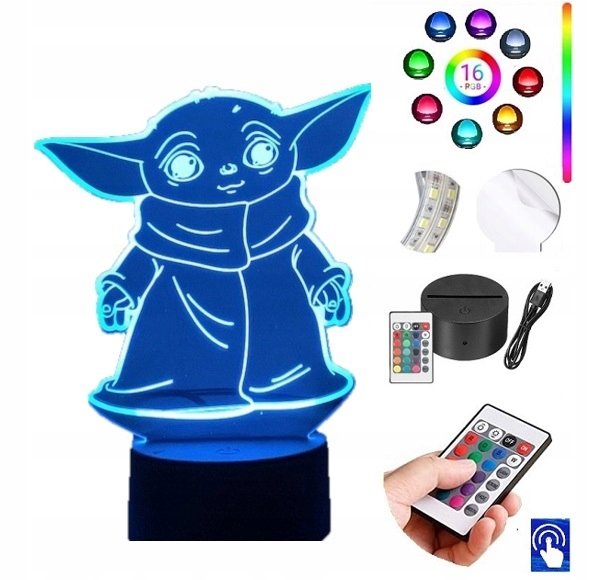 Lampka Nocna z Imieniem Mandalorian Baby Yoda Star Wars