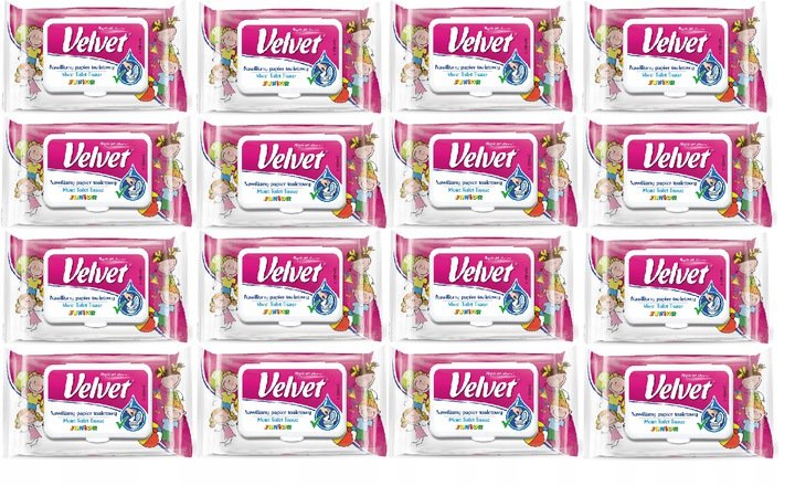 Velvet Junior Nawilżany papier toaletowy Zgrzewka