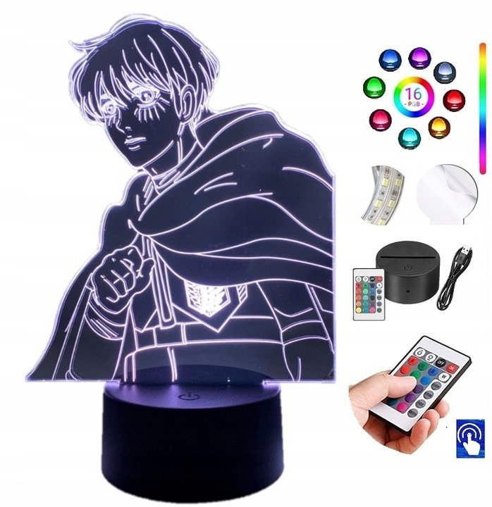 Lampka Nocna LED 3D Attack on Titan Atak Tytanów