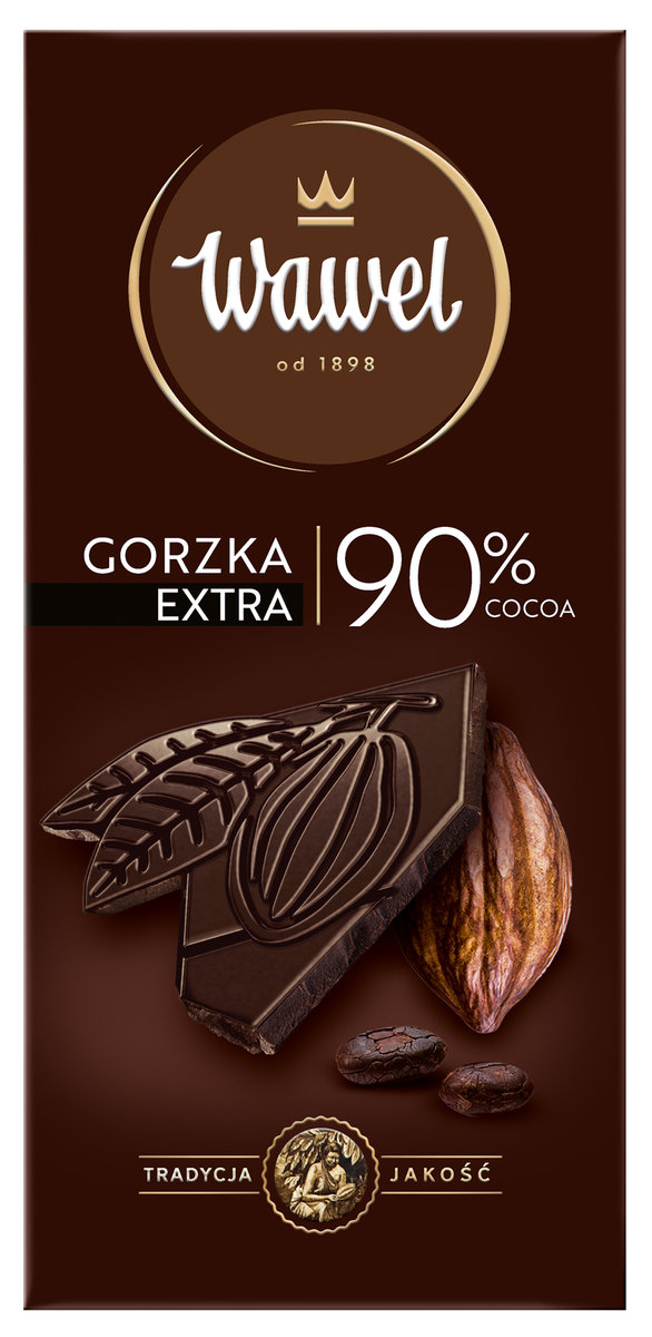 Wawel, czekolada gorzka premium 90% kakao, 100 g