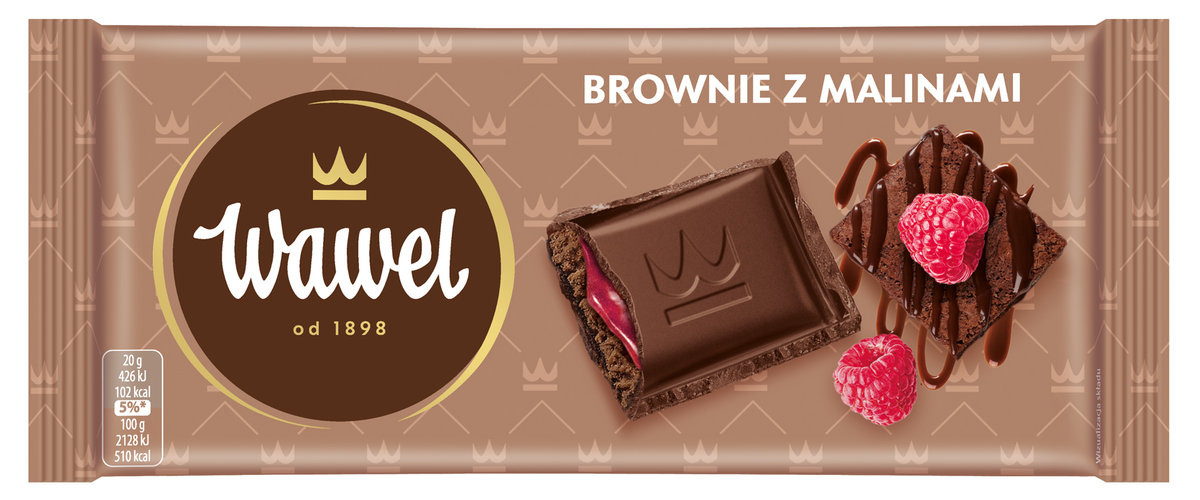 Czekolada nadziewana Brownie z Malinami Wawel 100 g