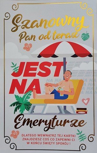 Kartka Dla Emeryta Z Zawieszką Na Drzwi, Zabawna Jcx63
