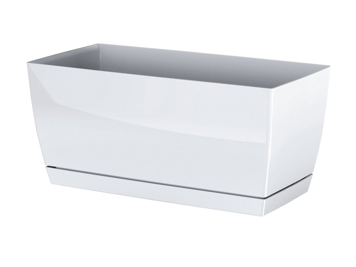 Prosperplast COUBI Doniczek z miską 39x18,2x19cm biały DUPP400