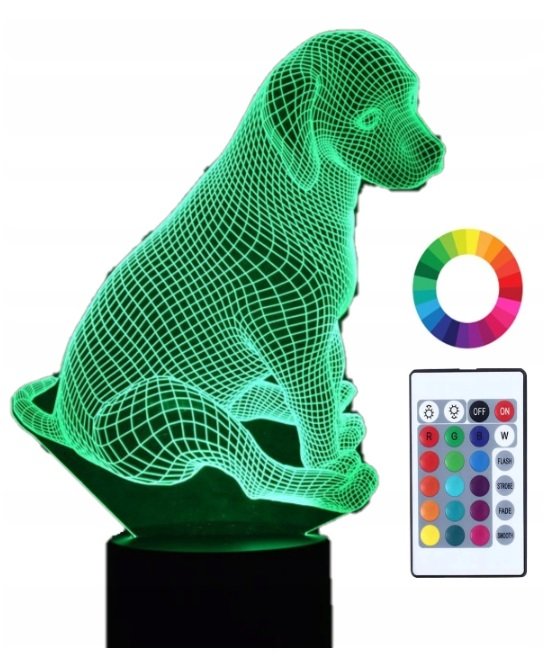 Lampka Nocna 3D Led Szczeniak Piesek Imię Grawer