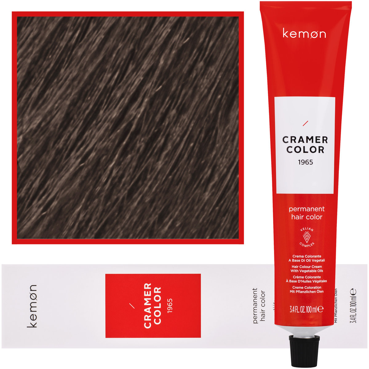 Kemon, Cramer Color 100ml kremowa farba do włosów z olejkami roślinnymi 8,21 Jasny Beżowy Popielaty Blond
