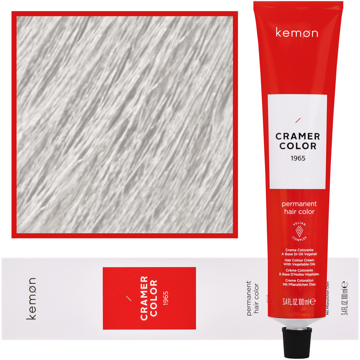 Kemon, Cramer Color, Kremowa farba do włosów z olejkami roślinnymi 1011 Intensywny Popielaty Ultra-Rozjaśniacz, 100 ml
