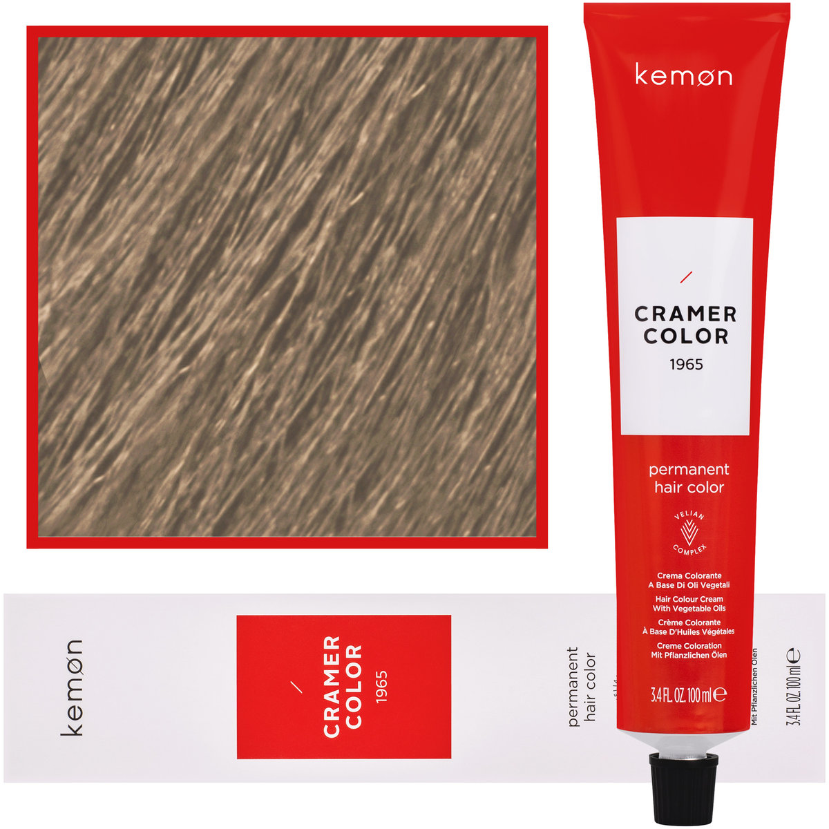 Kemon, Cramer Color, Kremowa farba do włosów z olejkami roślinnymi 9,08 Bardzo Jasny Nordycki Naturalny Blond, 100 ml