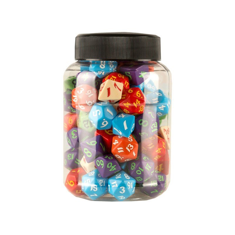 Q-Workshop MIX07 - Round Jar of Classic RPG Dice (80)