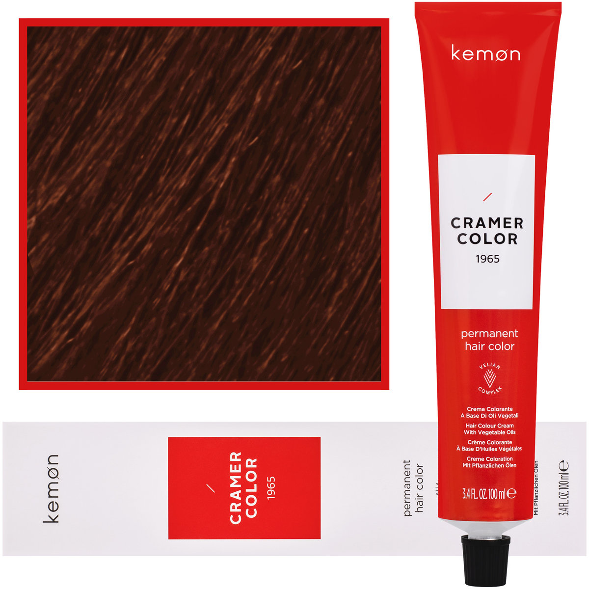 Kemon, Cramer Color, Kremowa farba do włosów z olejkami roślinnymi 7,43 Miedziany Złoty Blond, 100 ml