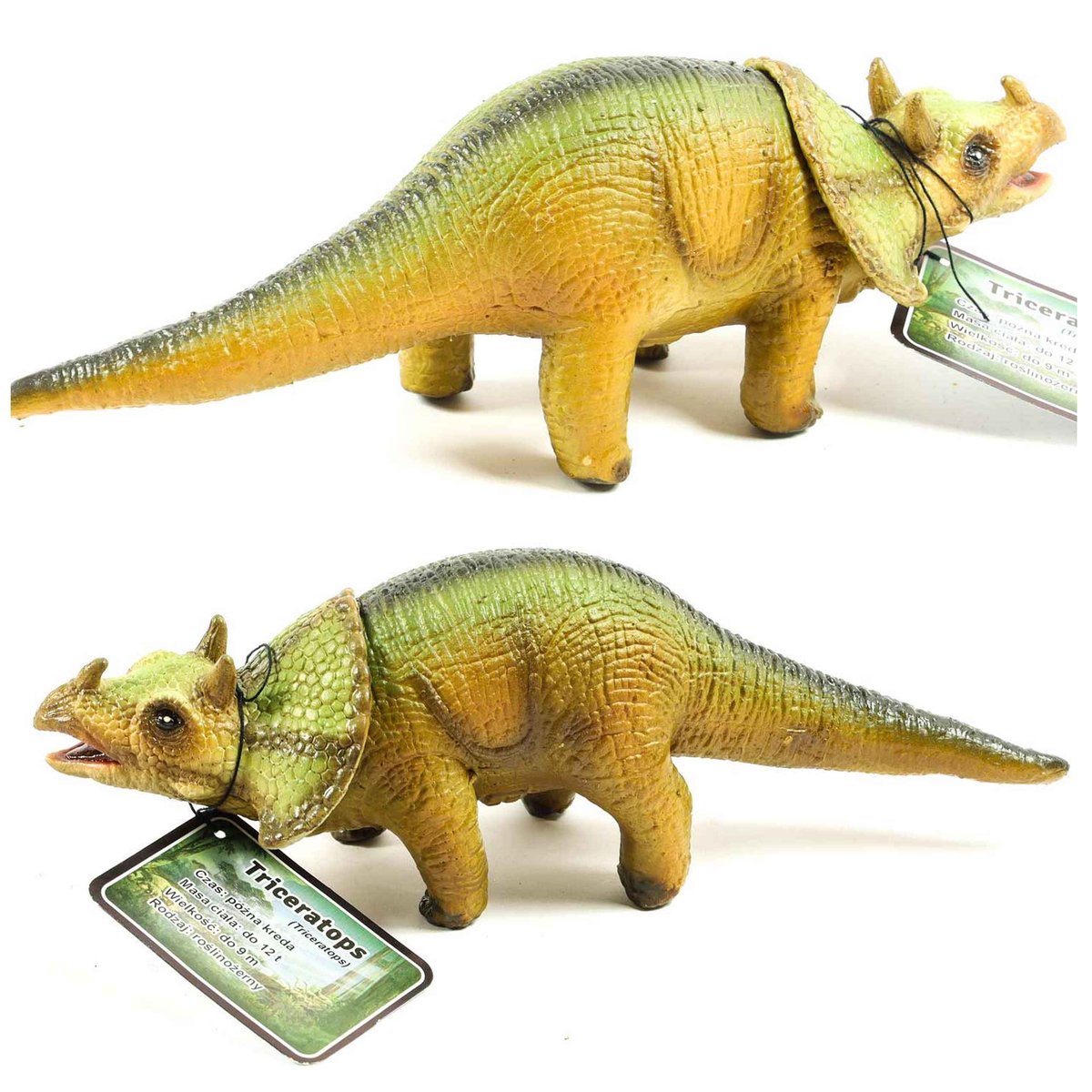 Dinozaur Ceratzaur figurka gumowa 32 cm malowana