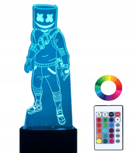 Lampka Nocna Led 3D Led Dj Marshmello Grawer Imię
