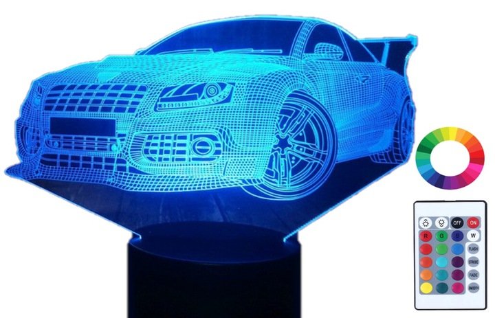 Lampka Nocna Led 3D Led Samochód Nissan Gt-R Sport