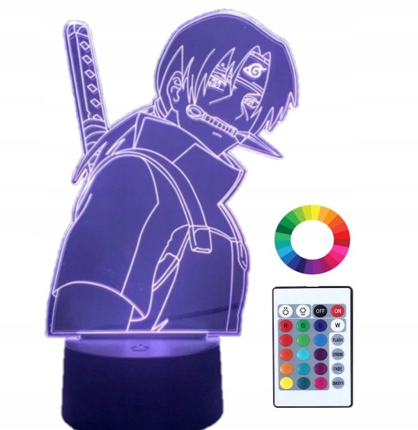 Lampka Nocna Led 3D Led Naruto Itachi Uchiha Imię