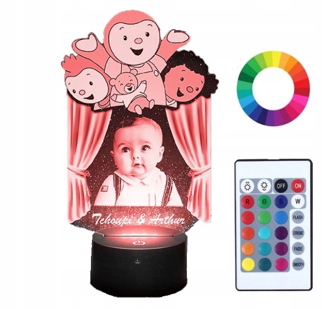 Lampka Nocna Led 3D Teatrzyk Teatr Twoje Zdjęcie