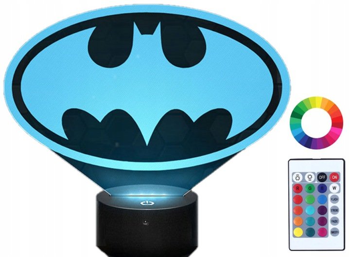 Lampka Nocna Z Imieniem Batman Logo 3D Led Grawer