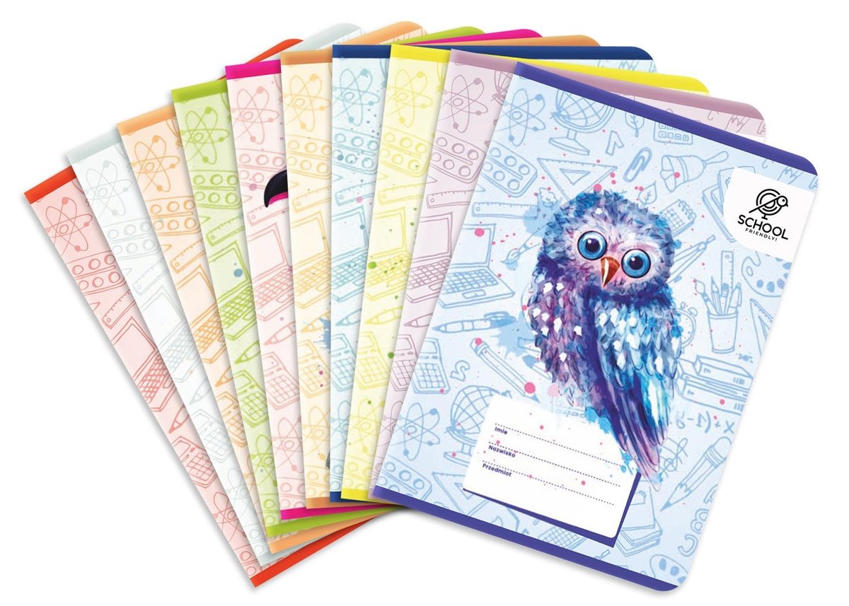 Zeszyt A5/32K linia podw. kol Puffy Birds (10szt) - Elanders