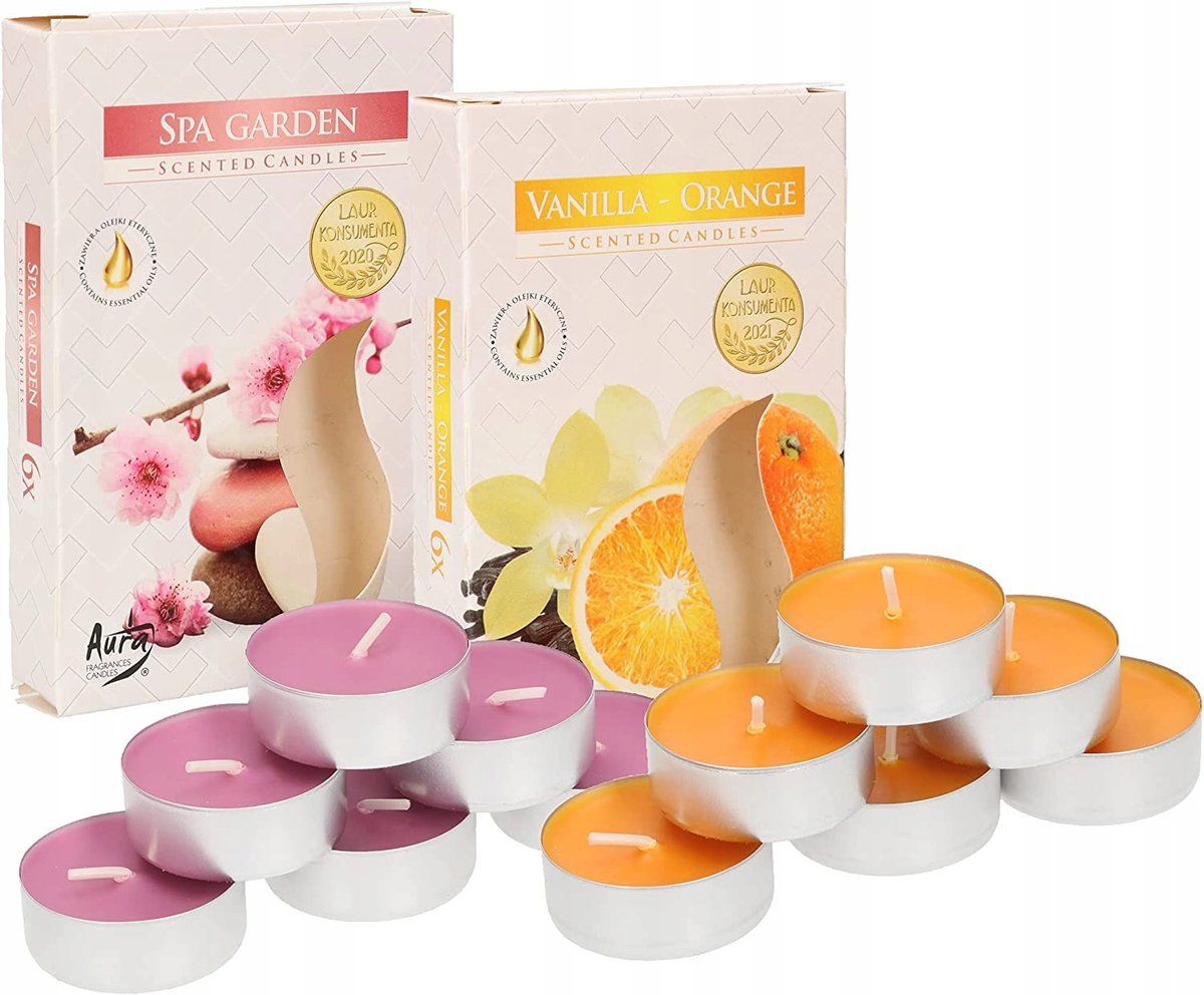 12X TEALIGHT PODGRZEWACZE ŚWIECZKI ZAPACHOWE WKŁAD