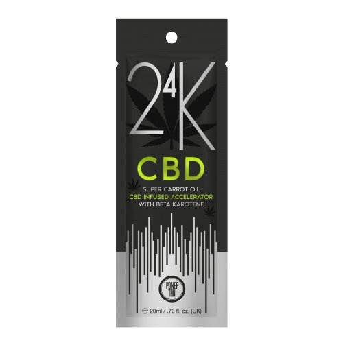 Power Tan, 24k CBD Super Carrot Oil, Accelerator do ciała, 20 ml