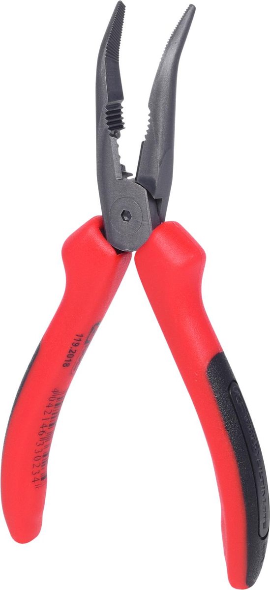 KS TOOLS ULTIMATE+ Szczypce plasko-okragle,zagiete, 165mm