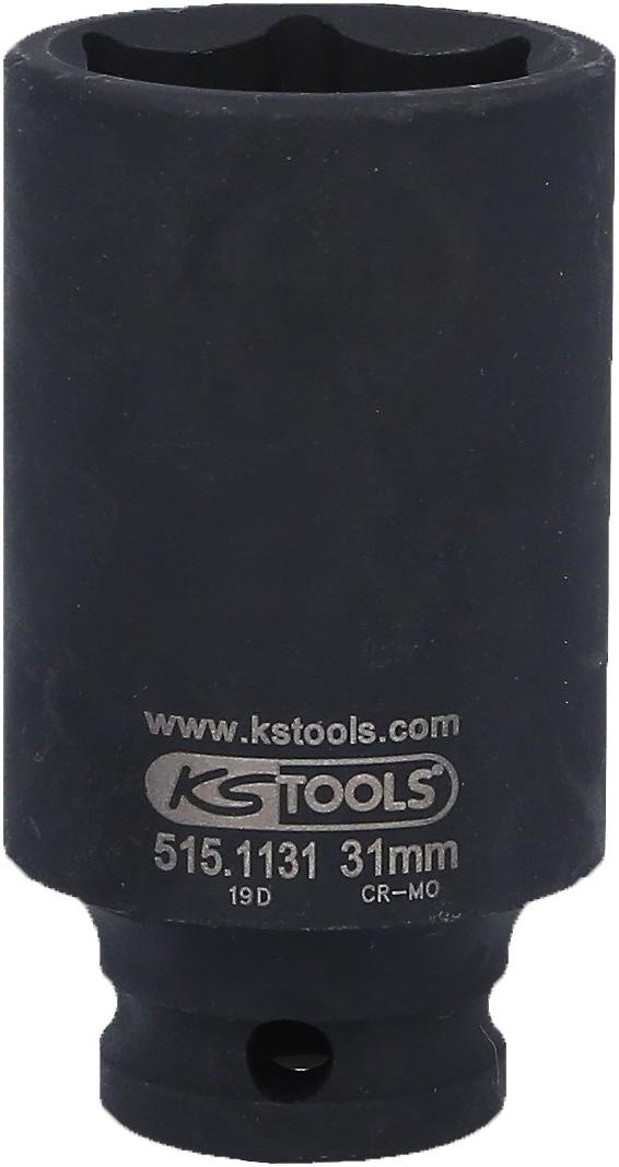KS Tools 515.1131 1/2 cala Sześciokątny klucz nasadowy, długie, siły 31 MM 515.1131