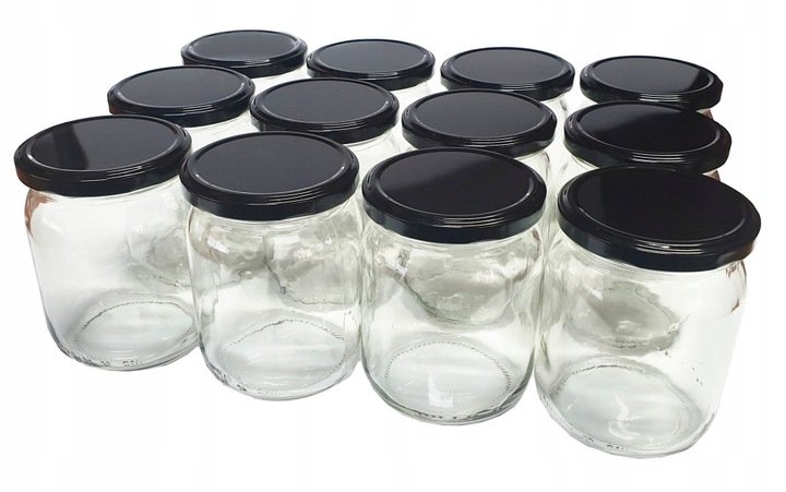 Słoik szklany słoiki 540ml 12szt czarna zakrętka Z55