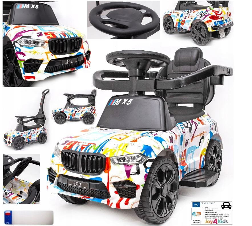 Jeździk pchacz sportowy MX5  wersja LAKIER  CAMO biały