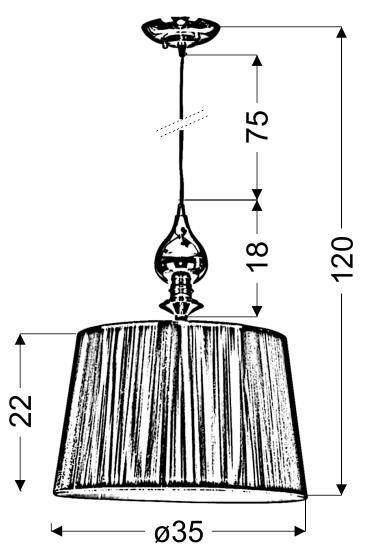 Candellux Prima lampa wisząca chromowy 1x60 e27 abażur srebrny 31-03690