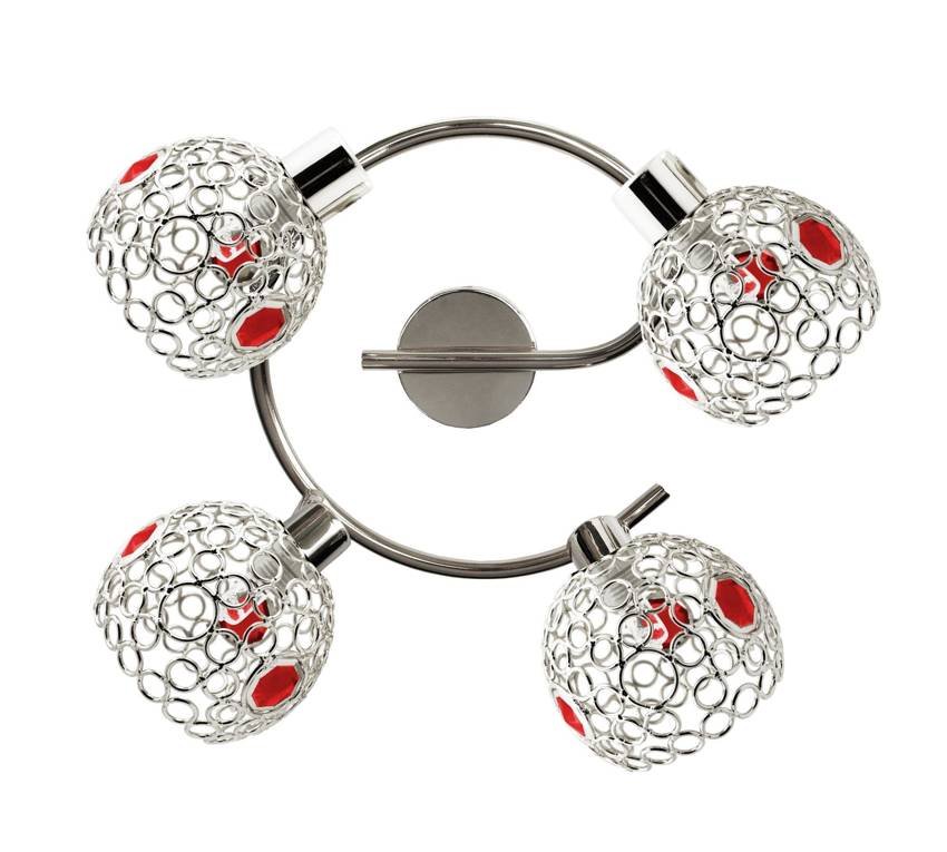 Candellux Kryształowy plafon sufitowy LAMPA ścienna OPRAWA spot ARON 98-12265 Chrom czerwony