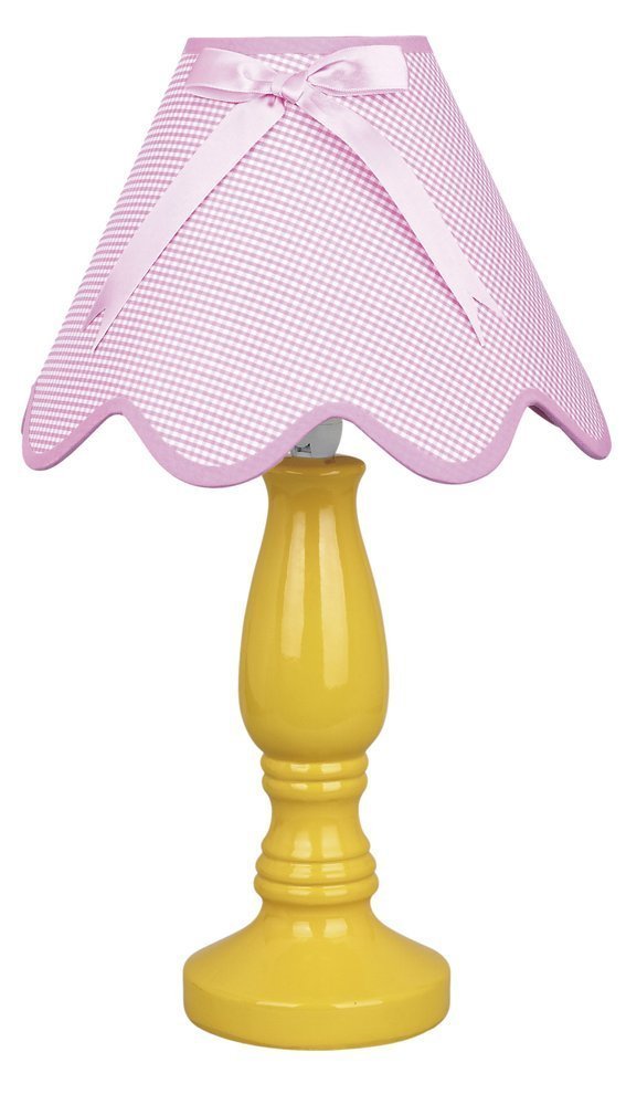Candellux Lampka stołowa nocna ceramiczna żółto-różowa 60W E27 Lola 41-84354 41-84354