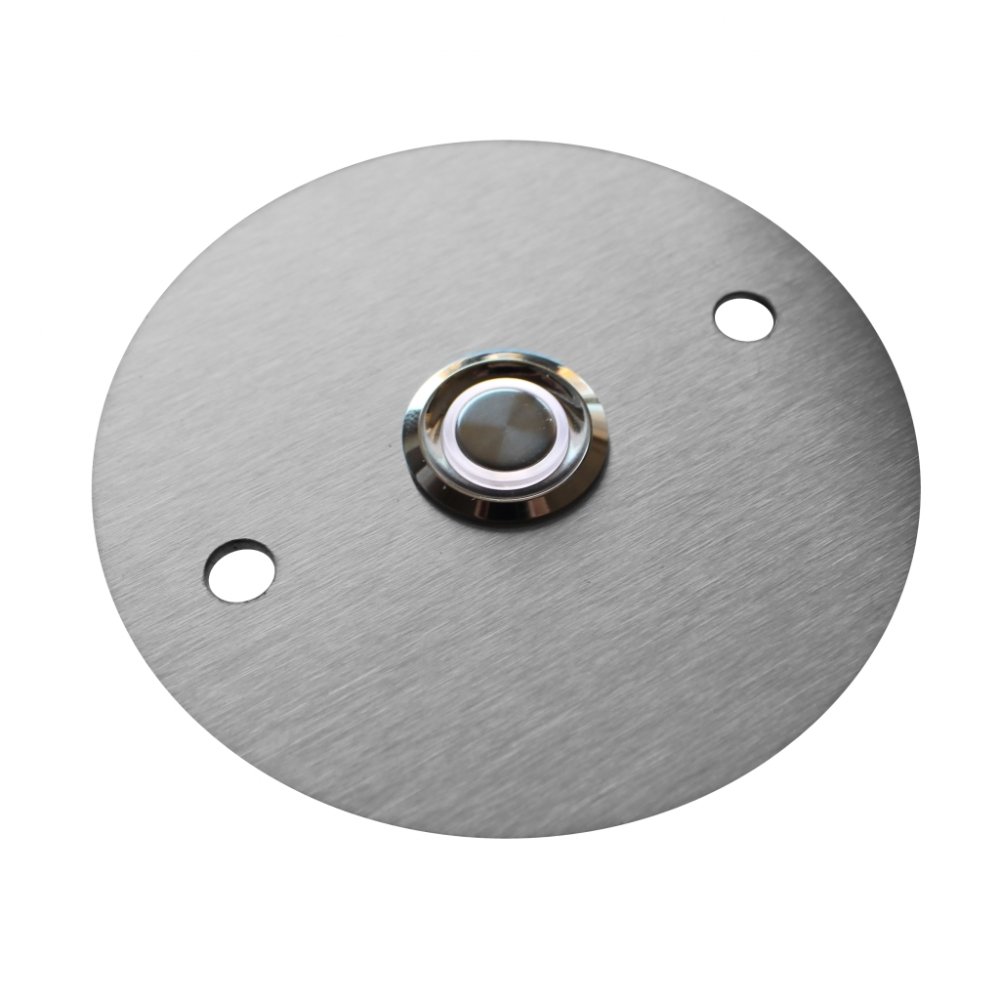 Przycisk dzwonka do domofonu wyjścia wejścia furtki bramy drzwi INOX LED 9/12/24/230V srebrny okrągły
