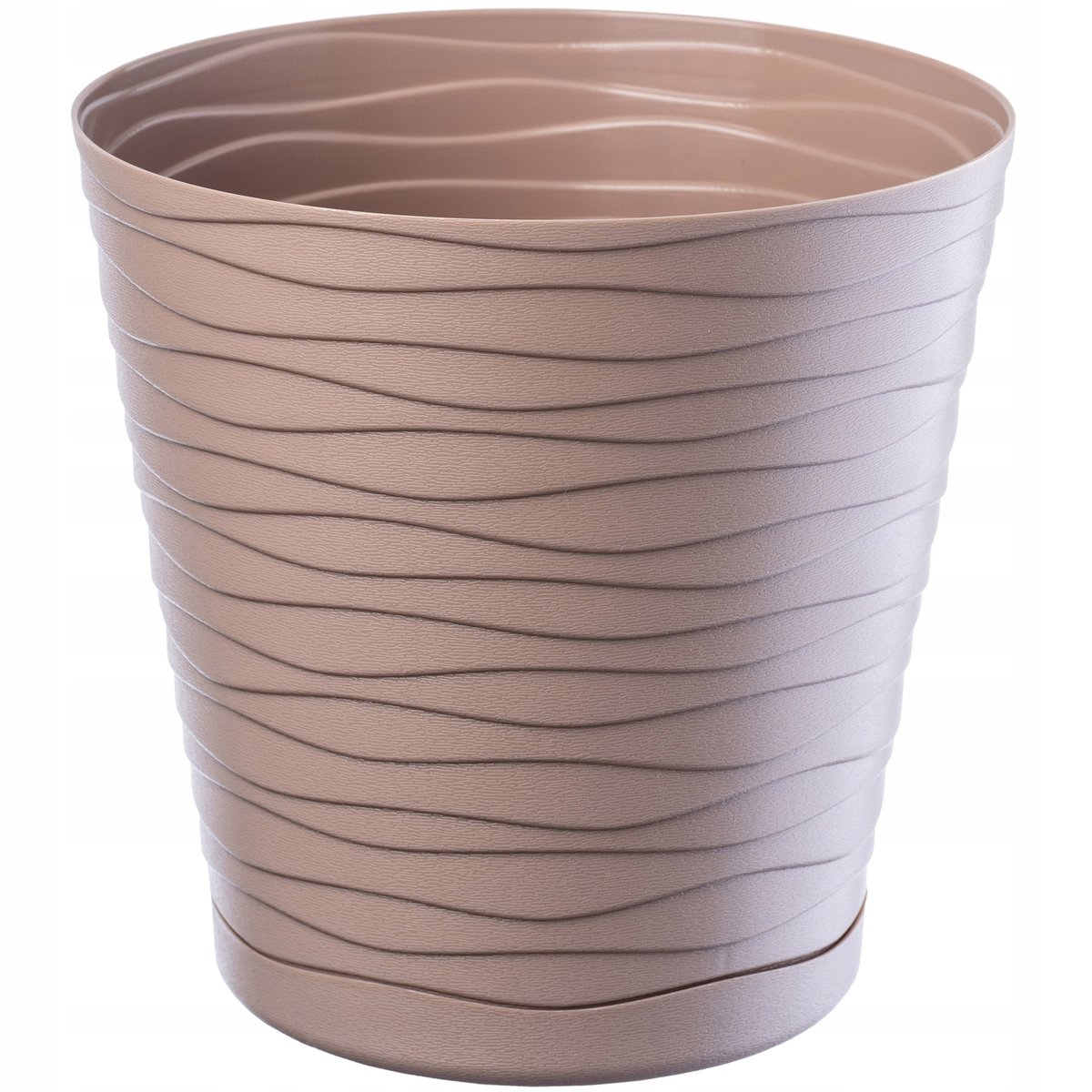 Doniczka Osłonka Na Kwiaty Podstawka Beż 11Cm