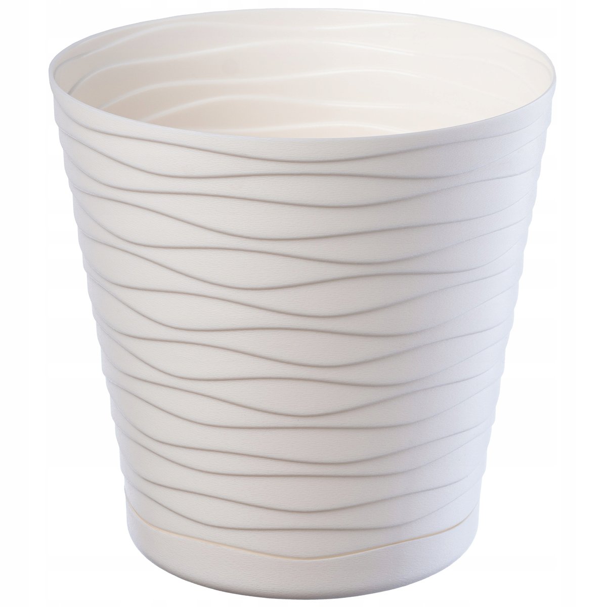 Doniczka na kwiaty z podstawką 25 cm, kremowa