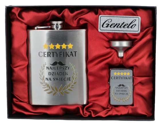Piersiówka + Zapalniczka Na Prezent Dla Dziadka/ Gentelo