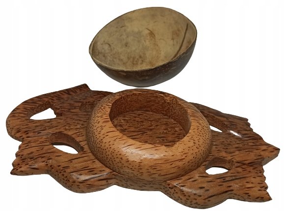 Popielniczka Drewniana Lakierowana Z Przykrywką/ Bezmarkowa