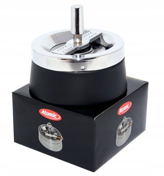 Popielniczka Obrotowa Metalowa Zamykana Okrągła