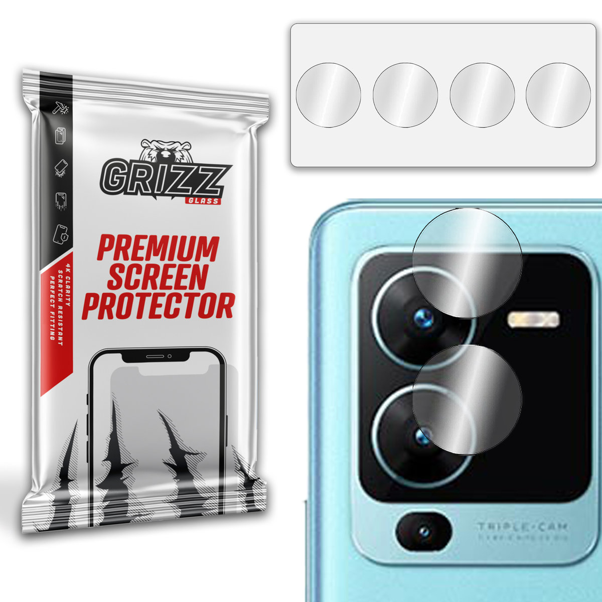 Grizzglass Hybridglass Camera Szkło Hybrydowe Na Obiektyw Do Vivo V25 Pro 5G