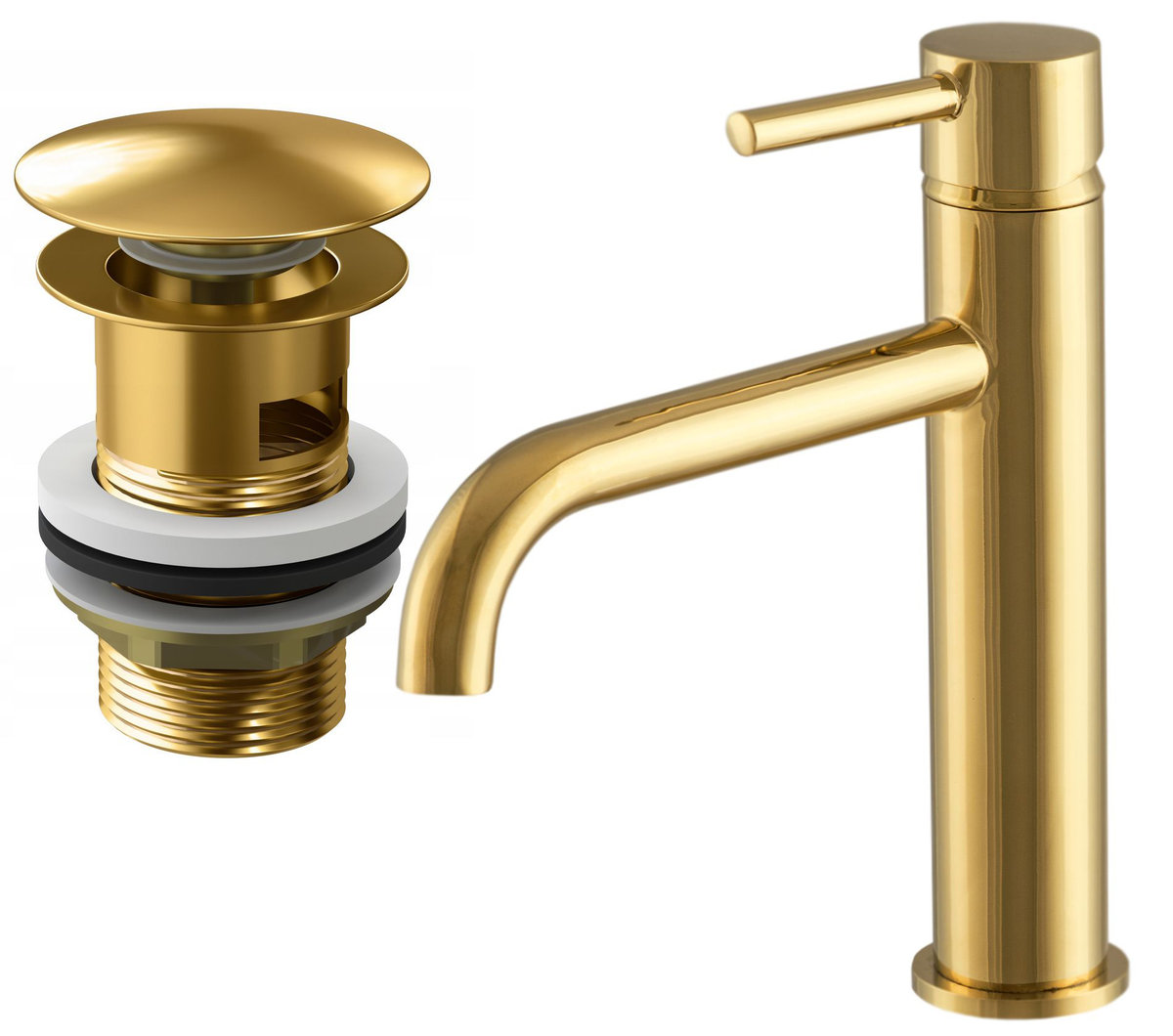 Bateria Umywalkowa Złota Roy + Korek Z Przelewem