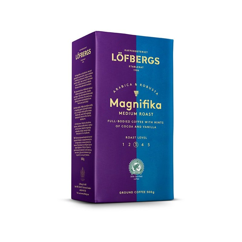 Lofbergs Magnifika Medium Roast 500G Kawa Mielona