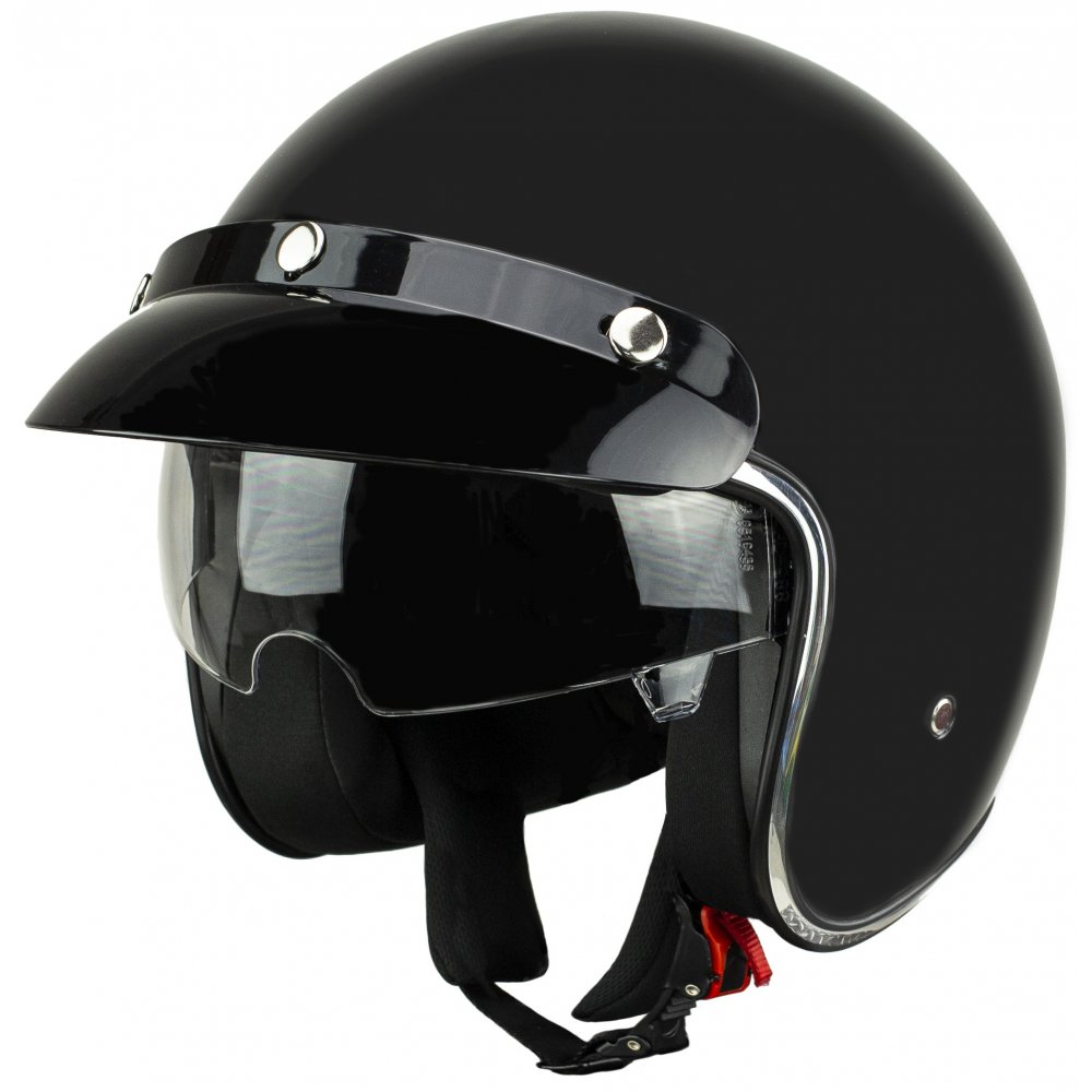 Kask Na Skuter Motocyklowy Otwarty Z Daszkiem Bb 588 -Przyciemniona Blenda Xl Czarny