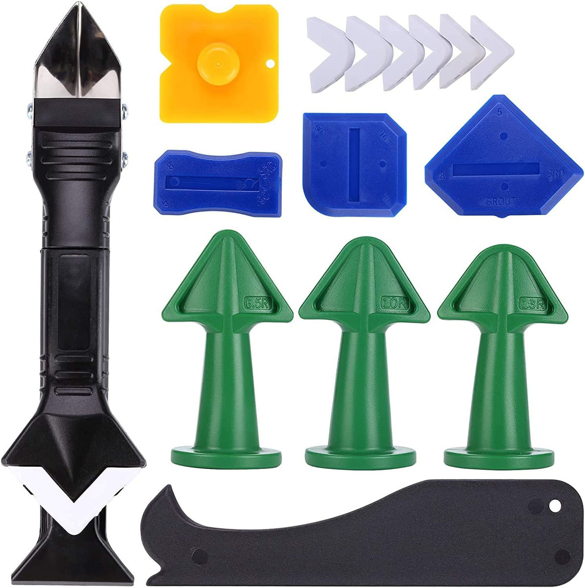 Zestaw Szpachelek Gumek Końcówek Do Silikonu