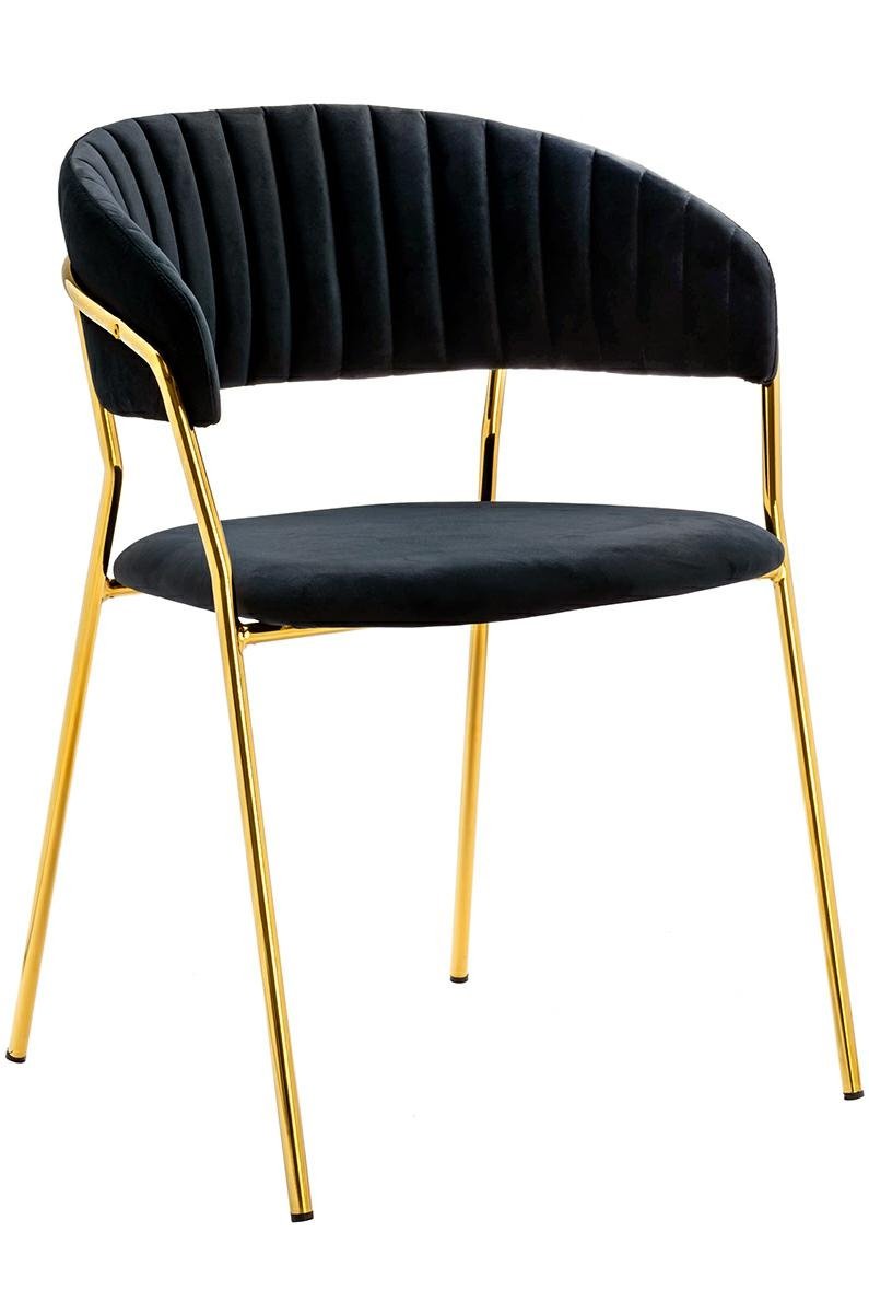 King Home Krzesło Margo Gold Velvet czarne