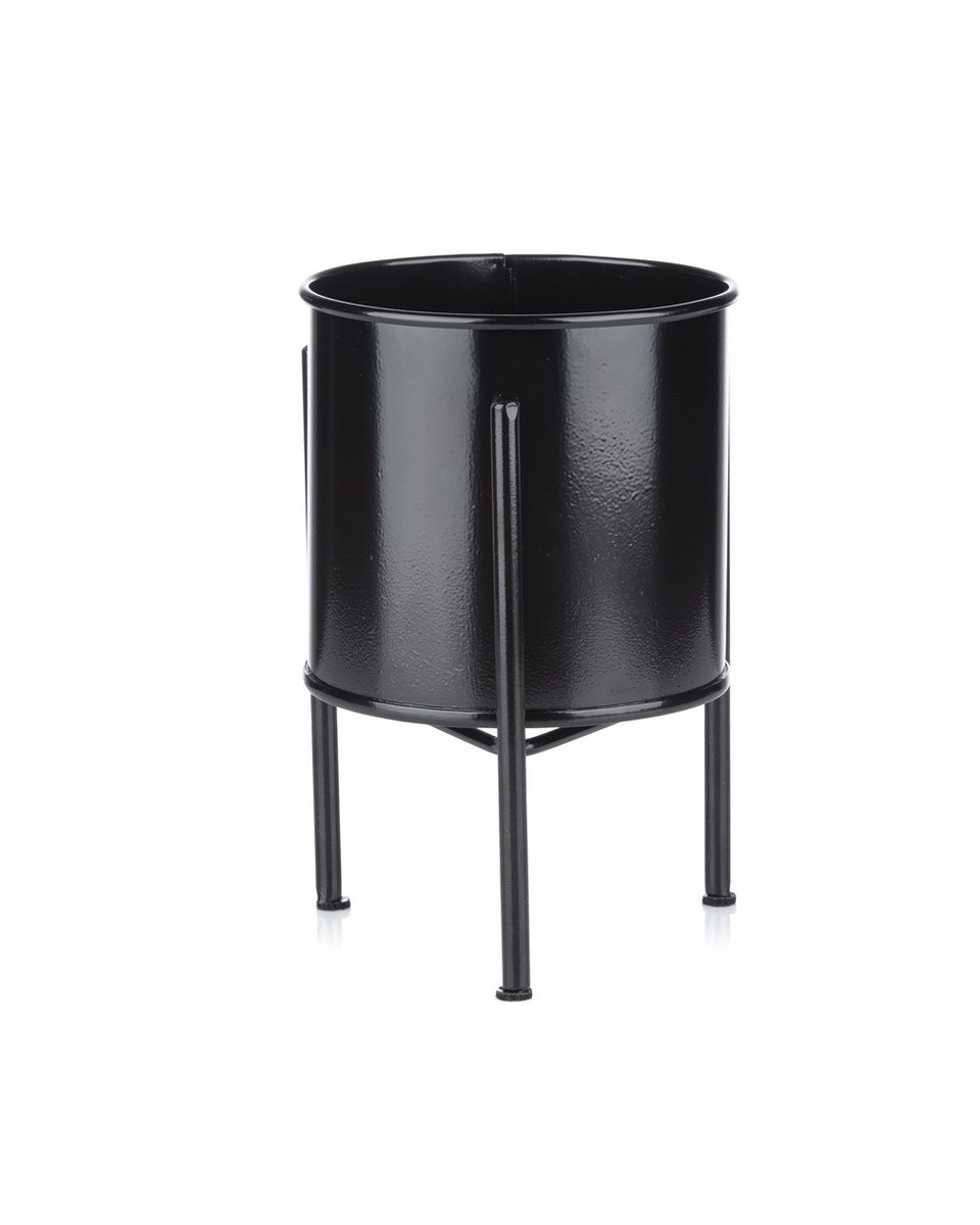 Kwietnik Stojak Z Wkładem 19 Cm Czarny Industrialny Loft