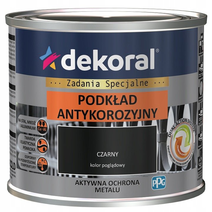 Dekoral PODKŁAD ANTYKOROZYJNY CZARNY 0,5L ia.372361