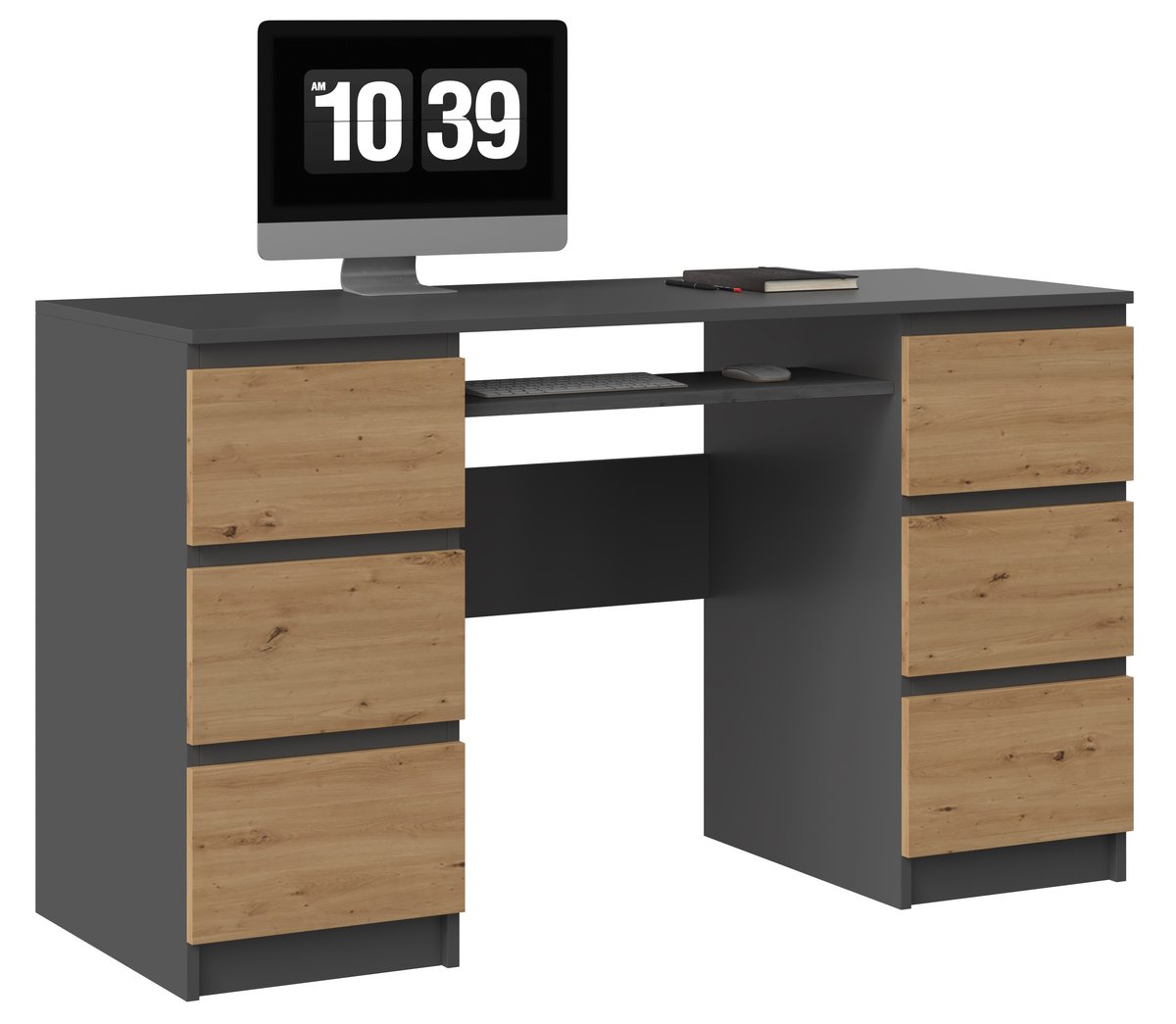 Biurko Kuba - Antracyt / Dąb Artisan!
