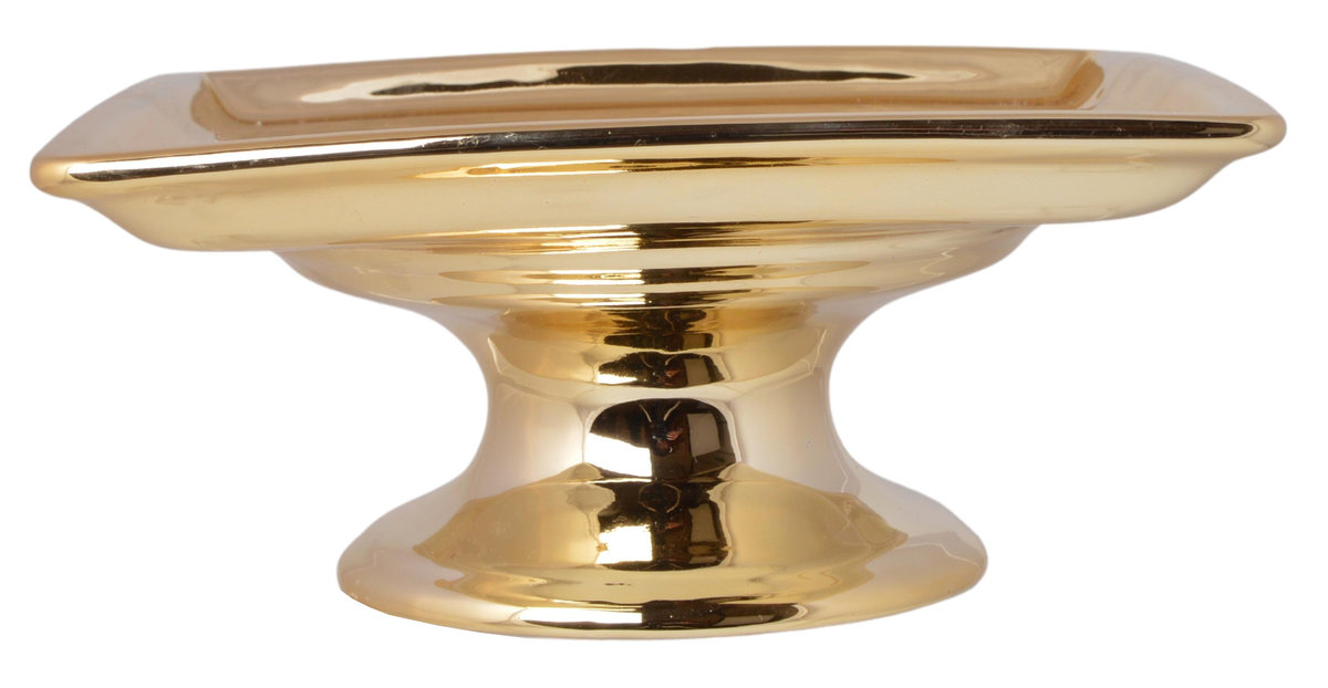 Patera ceramiczna kwadratowa złota duża 21,5x21,5x10 cm