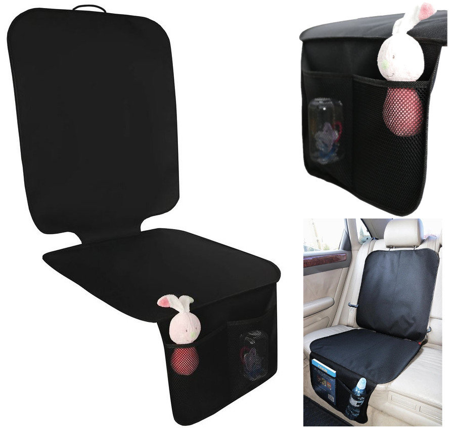 Duża Mata Pod Fotelik Wodoodporna Trwała Kieszonki D555