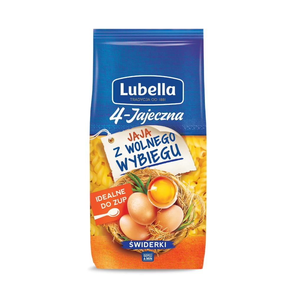 Lubella 4-Jajeczna Makaron Świderki 250 G